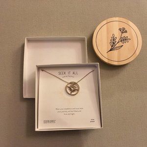 NWT DOGEARED Silver Seek It All Compass Medallion Necklace 18"